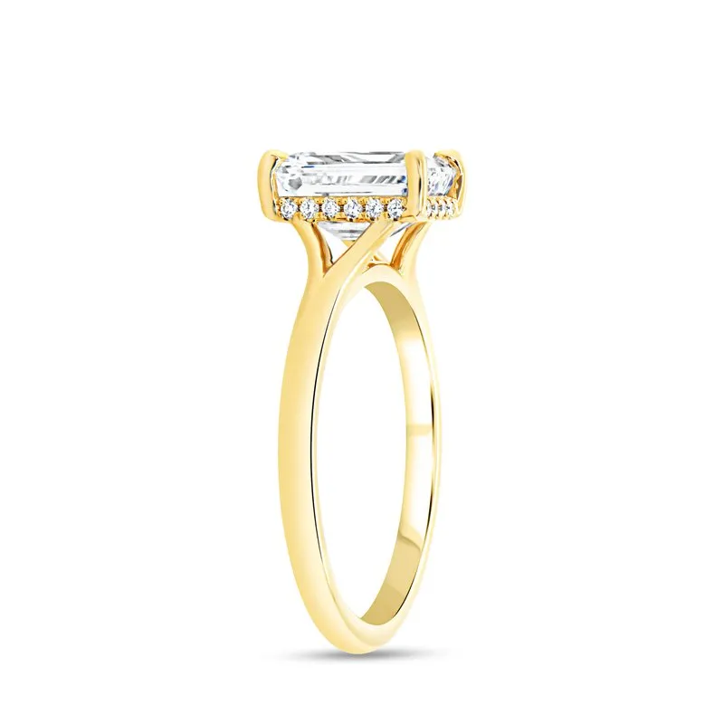 0.07ctw Diamond Emerald Cut Engagement Ring