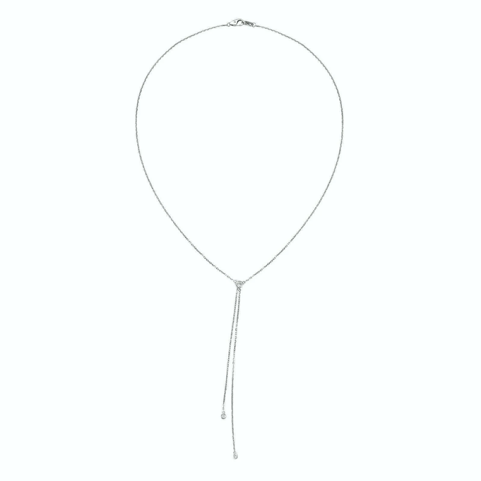 0.30 Carat Natural Diamond Bezel Necklace 14K White Gold G SI