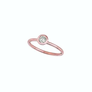 0.30 Carat Natural Diamond Bezel set Ring G SI 14K Rose Gold