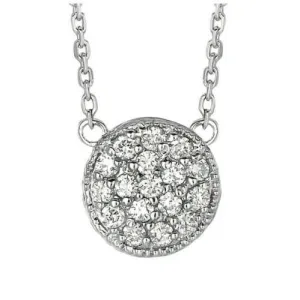 0.35 Carat Natural Diamond Round Necklace Pendant 14K White Gold G SI