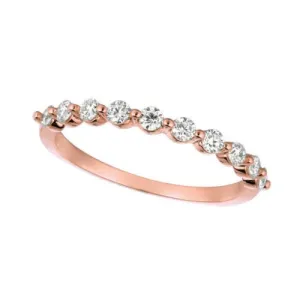0.40 Carat Natural Diamond Ring G SI 14K Rose Gold 10 stones