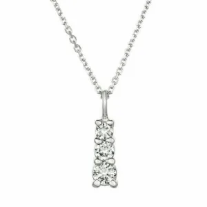 0.60 Carat Natural Diamond Necklace Pendant 14K White Gold G SI 18 inches chain