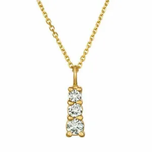 0.60 Carat Natural Diamond Necklace Pendant 14K Yellow Gold G SI 18 inches chain