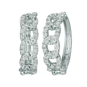 0.75 Carat Natural Diamond Chain Style Earrings G SI 14K White Gold