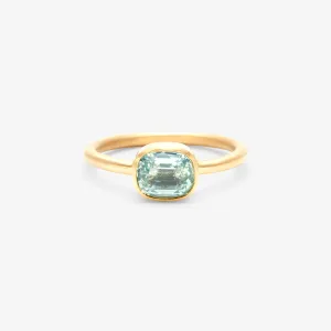 0.97 Carat One-of-a-Kind Cushion Cut Pale Mint Green Tourmaline Ring | TR57-OOAK