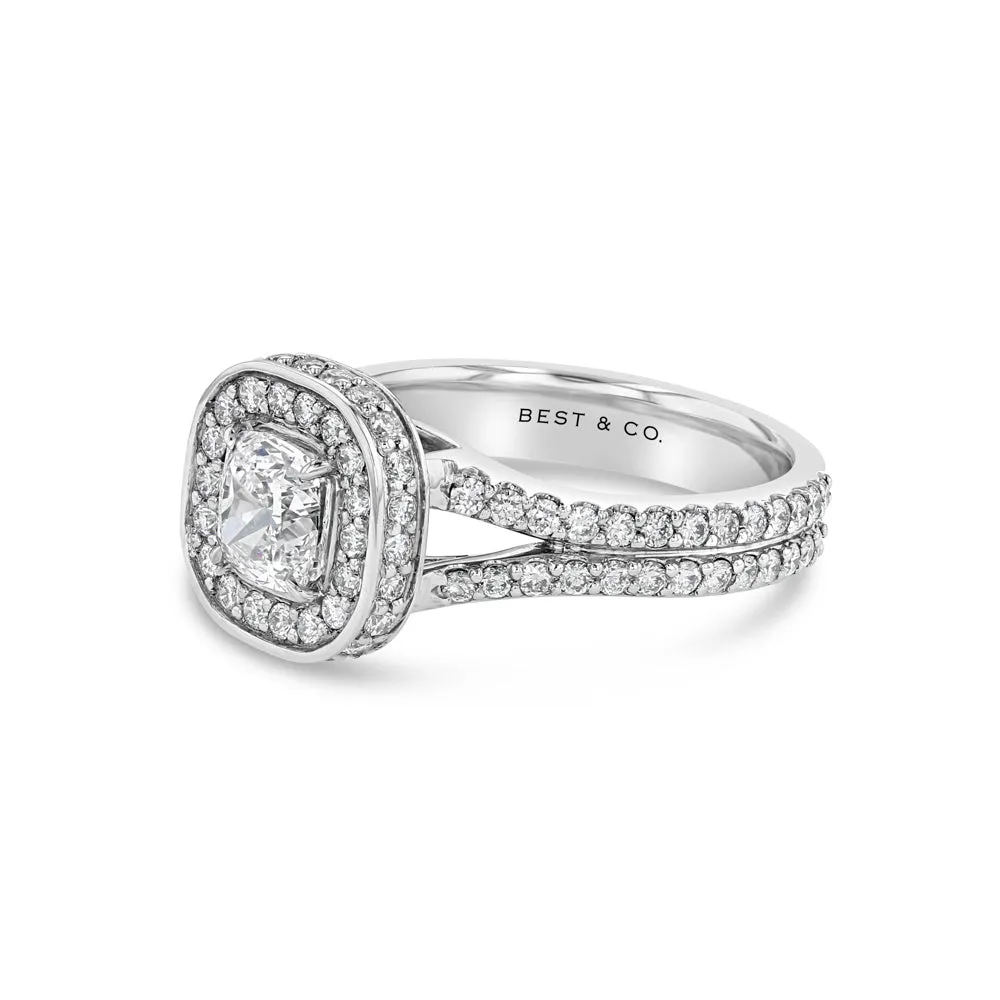 1 Carat Cushion Cut Engagement Ring