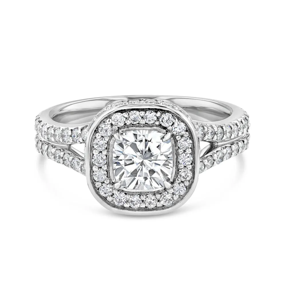 1 Carat Cushion Cut Engagement Ring