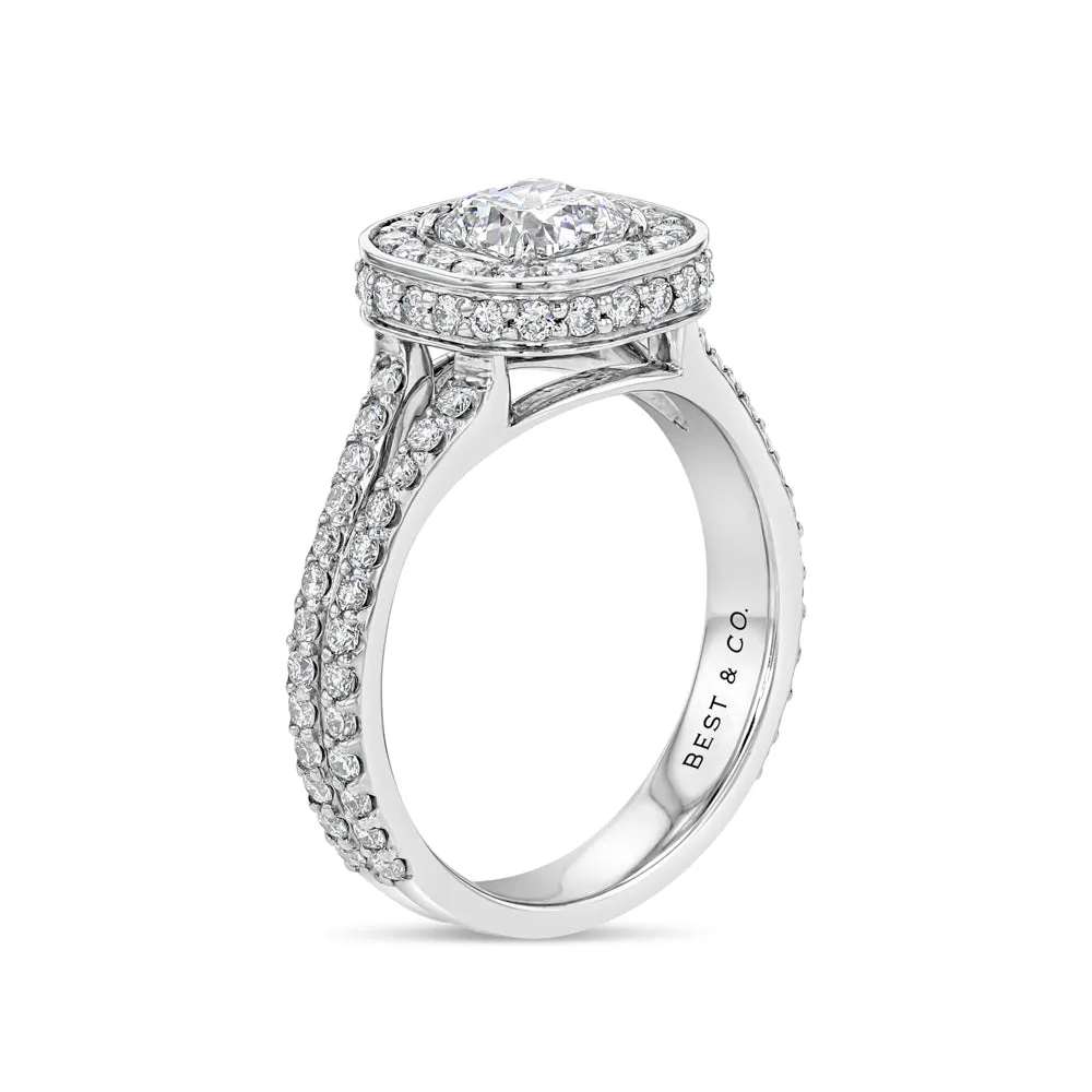 1 Carat Cushion Cut Engagement Ring