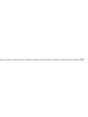 10, 14 Karat White Gold Figaro Link 2.4 mm Italian Bracelet