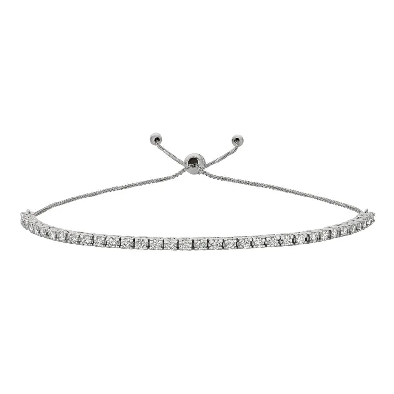 1.00 Carat Natural Diamond Bolo Bracelet G SI 14K Yellow Gold 7'' adjustable