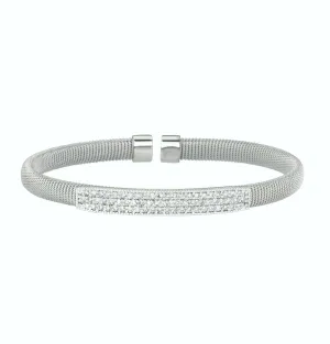 1.00 Carat Natural Diamond Fancy Bangle Bracelet G-H SI 14K White Gold 7''