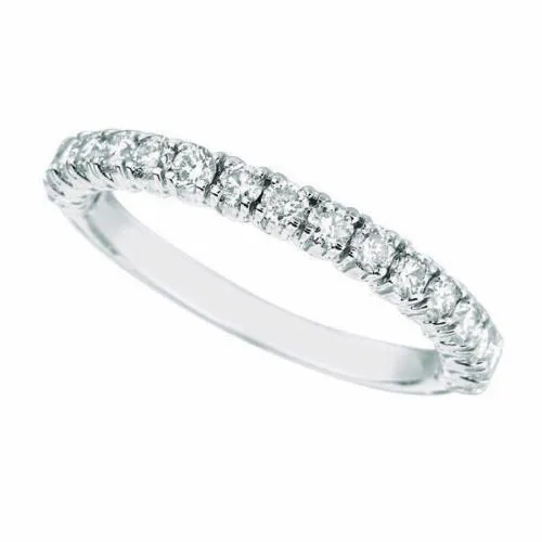 1.00 Carat Natural Diamond Stackable Ring G SI 14K White Gold