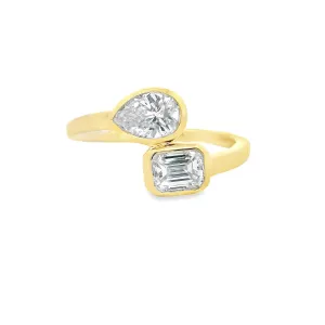 1.04ct 18k Yellow Gold Diamond Bypass Ring