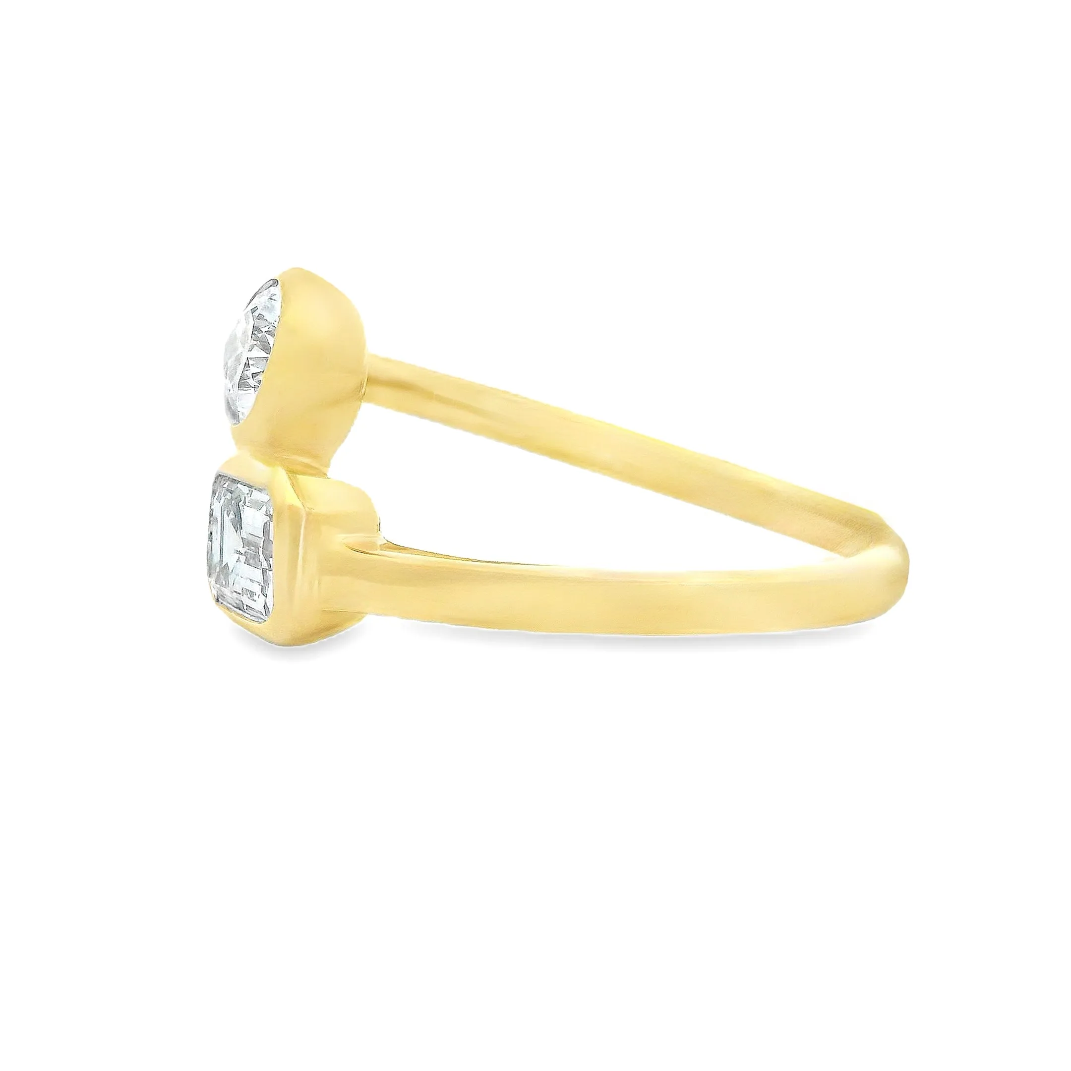 1.04ct 18k Yellow Gold Diamond Bypass Ring