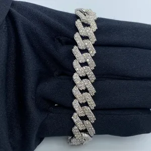 10K 13.5MM Cuban Link Diamond Bracelet 8"