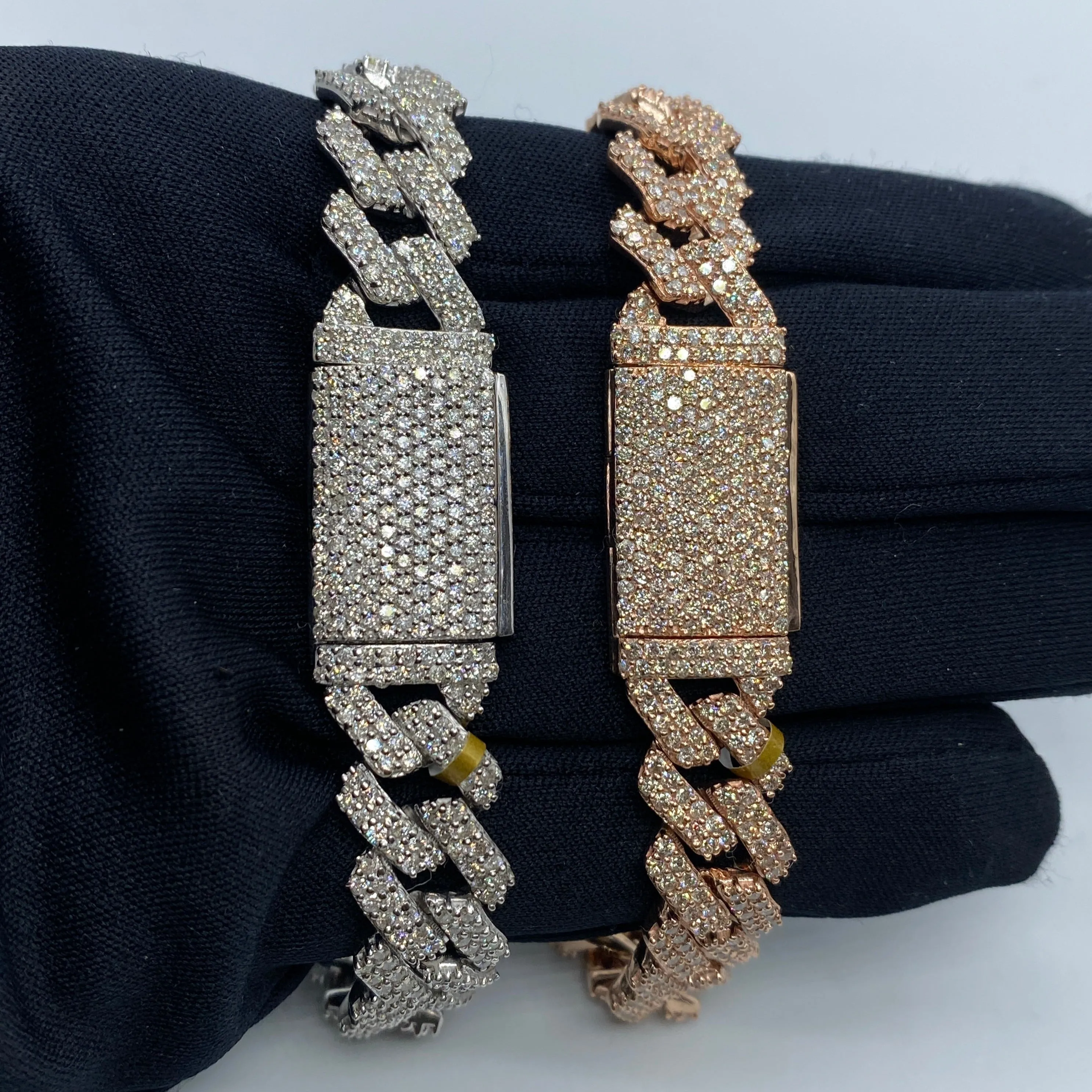 10K 13.5MM Cuban Link Diamond Bracelet 8"