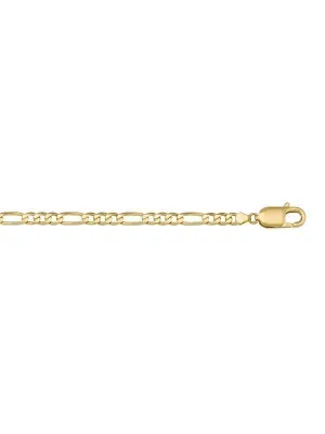 10k, 14k Yellow Gold Figaro Link 5.7 mm Italian Bracelet