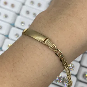 10K Custom Name Plate Mariner Link Baby Bracelet