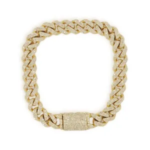10k Gold 3 Row Diamond Miami Cuban Link 9.75mm Bracelet