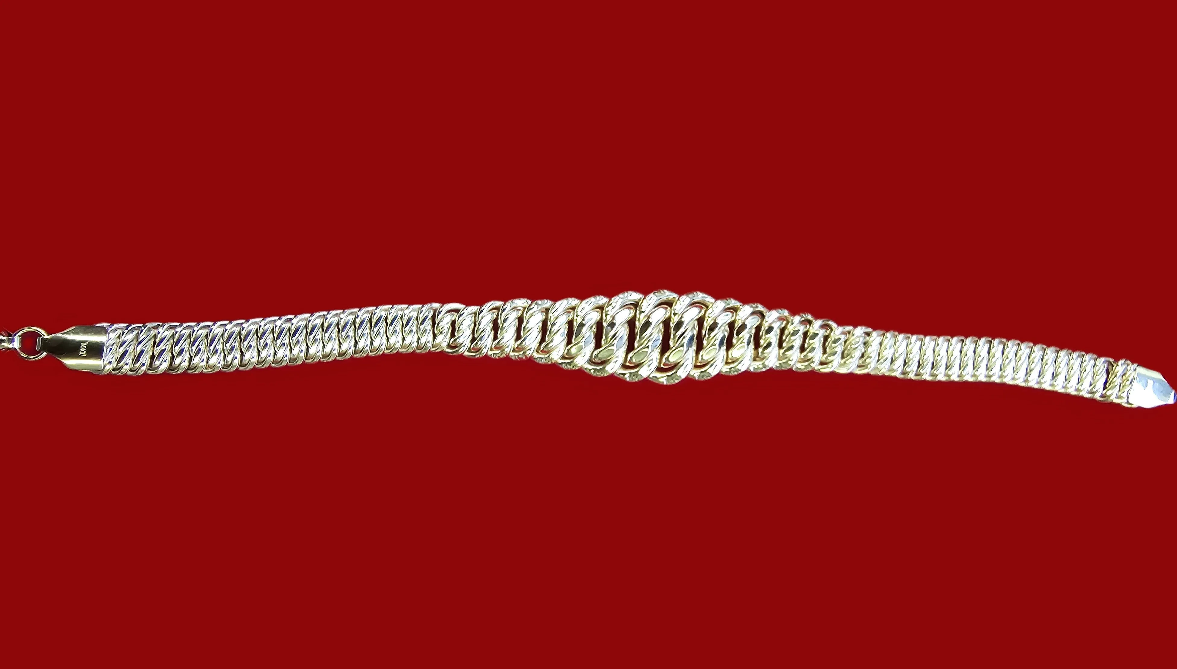 10K Real Gold Hollow DC Fancy Princess Necklace & Bracelet Set (17" & 7")