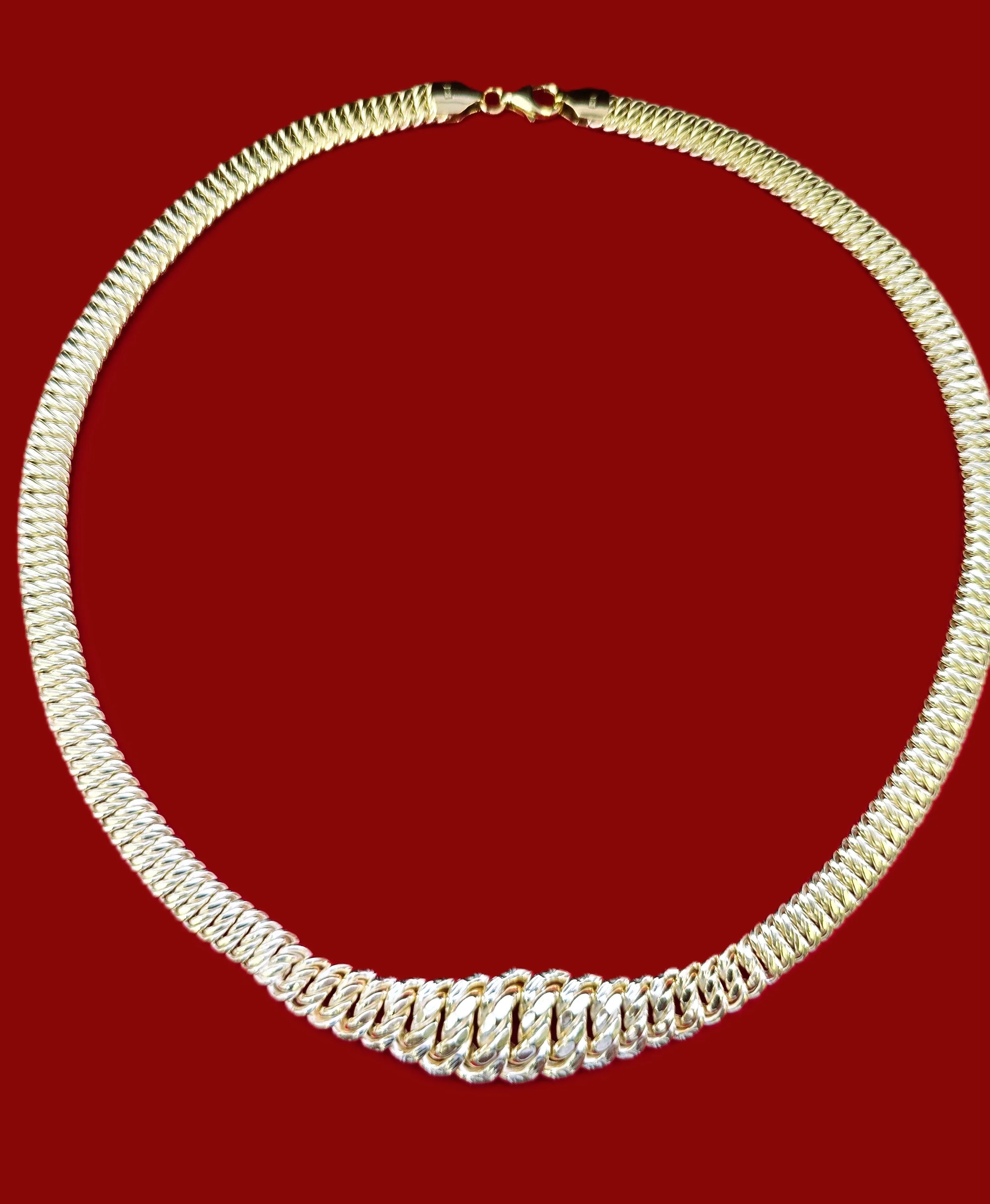 10K Real Gold Hollow DC Fancy Princess Necklace & Bracelet Set (17" & 7")