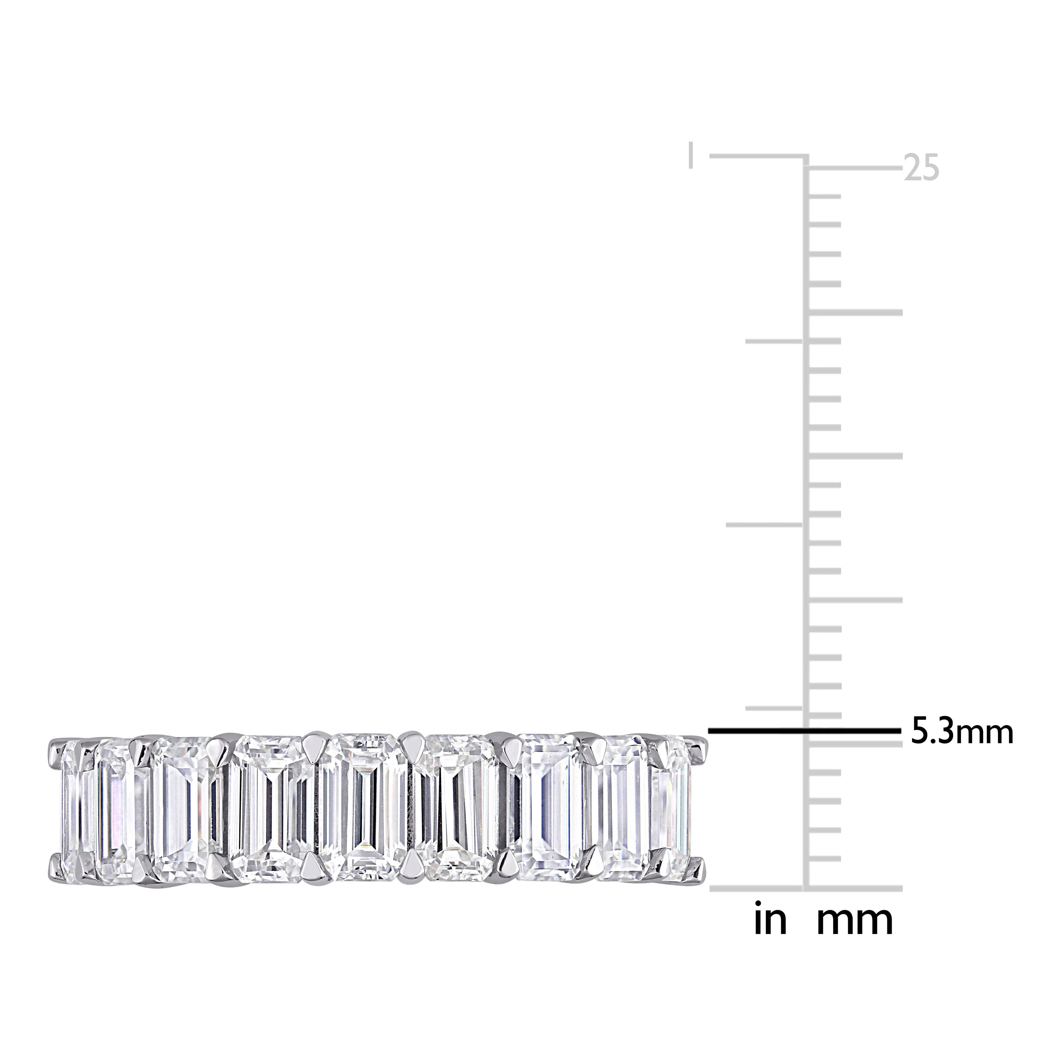 10K White Gold Moissanite Emerald Cut Ring