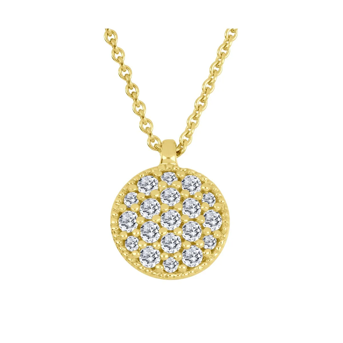 10K Yellow Gold (0.185ct) Diamond Cluster Pendant