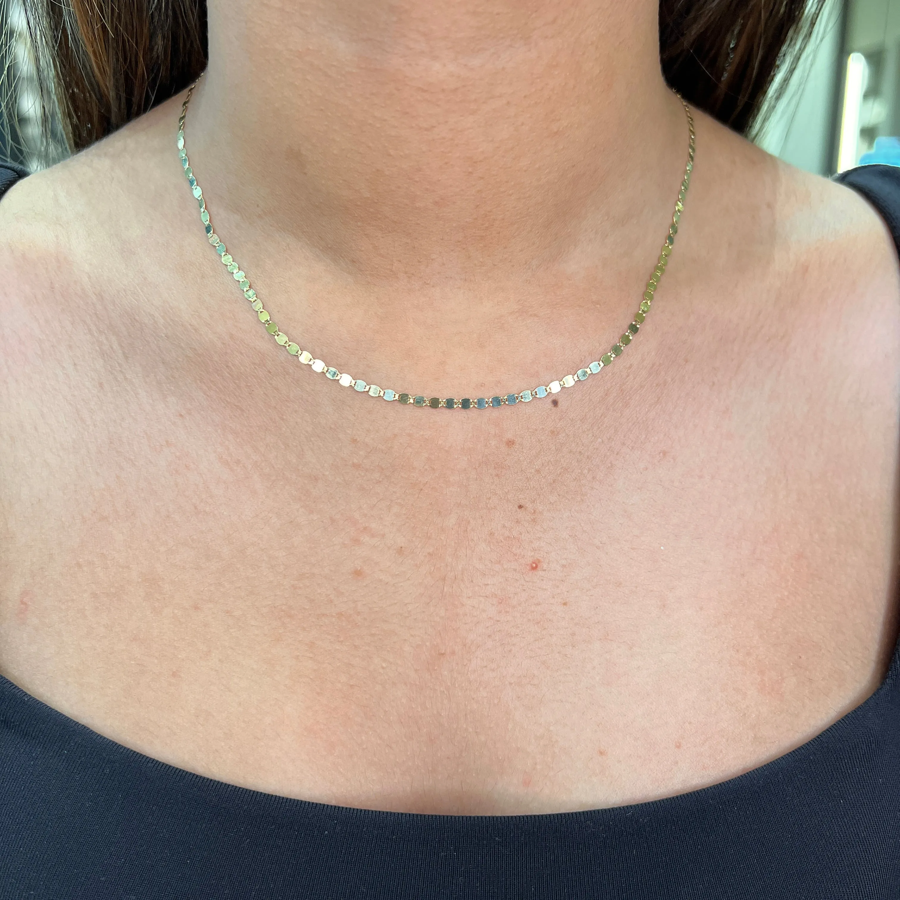 10K Yellow Gold (2.1mm) Mirror Necklace