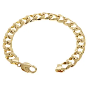 10k Yellow Gold Curb Link Chain Bracelet 10mm Various Lengths