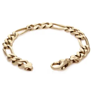 10k Yellow Gold Figaro Chain Bracelet Heavy Solid Gold 7" 10.5mm 31.3 grams Various Lengths