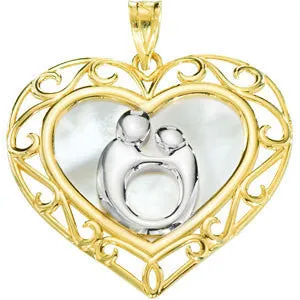10k Yellow Gold Mother & Child® Heart Pendant