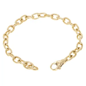 10k Yellow Gold Solid Handmade Oval Link Chain Bracelet 7" - 9" 6.9mm