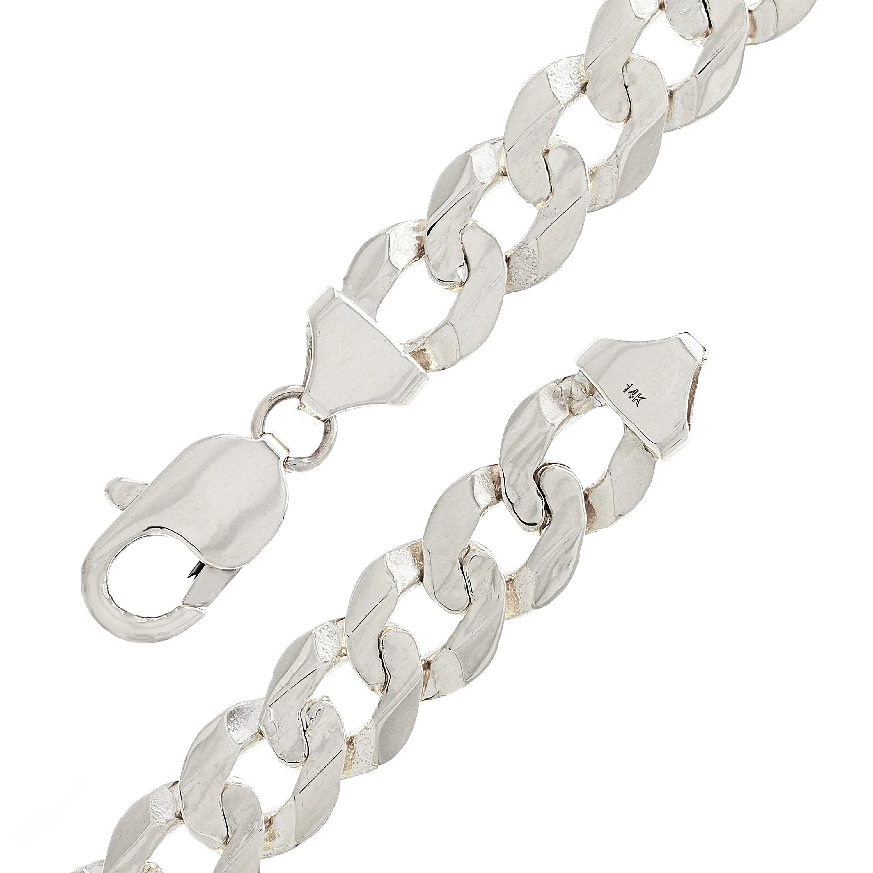 10k Yellow White or Rose Gold Flat Cuban Curb Link Chain Bracelet 7" - 9" 9mm