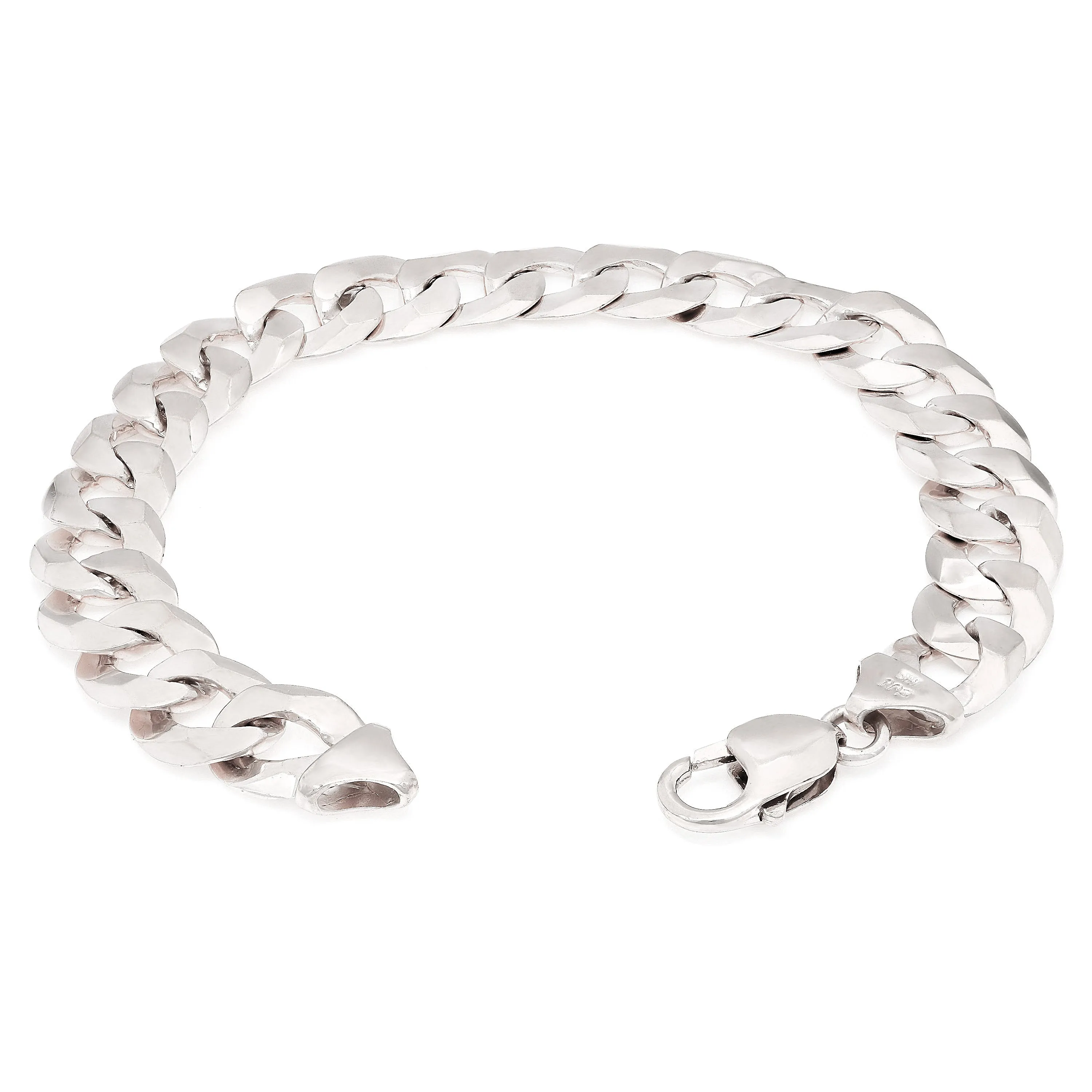 10k Yellow White or Rose Gold Flat Cuban Curb Link Chain Bracelet 7" - 9" 9mm