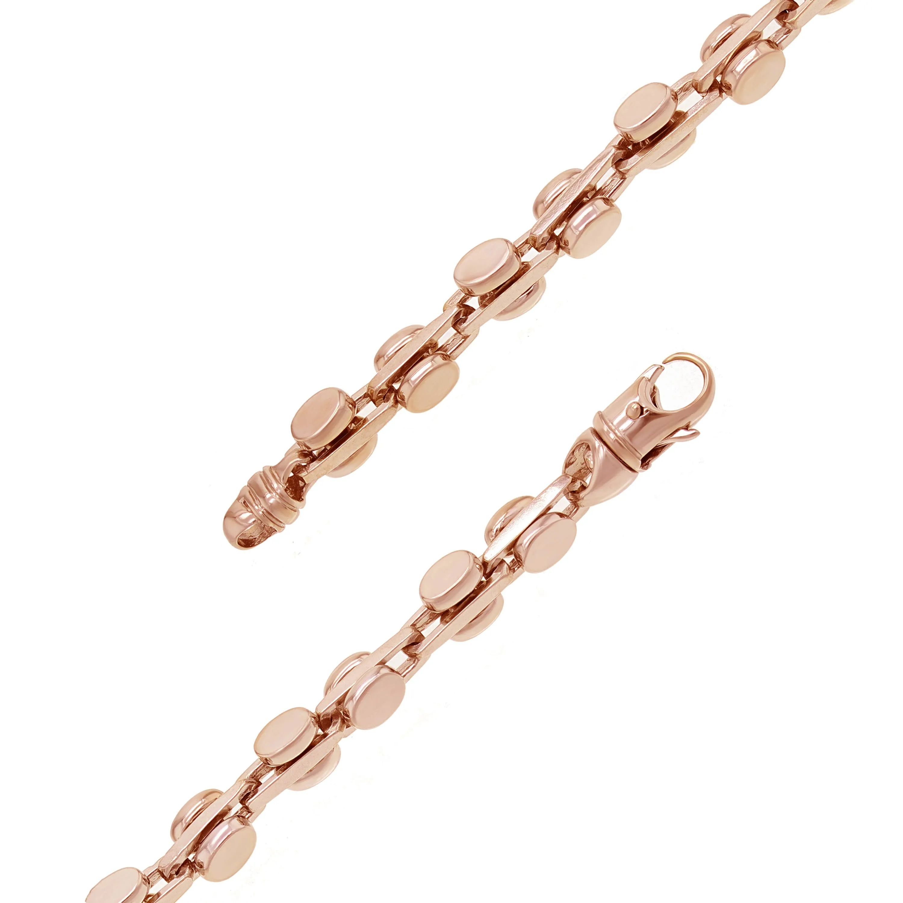 10k Yellow White or Rose Gold Solid Handmade Fashion Link Bracelet 7" - 9" 6mm