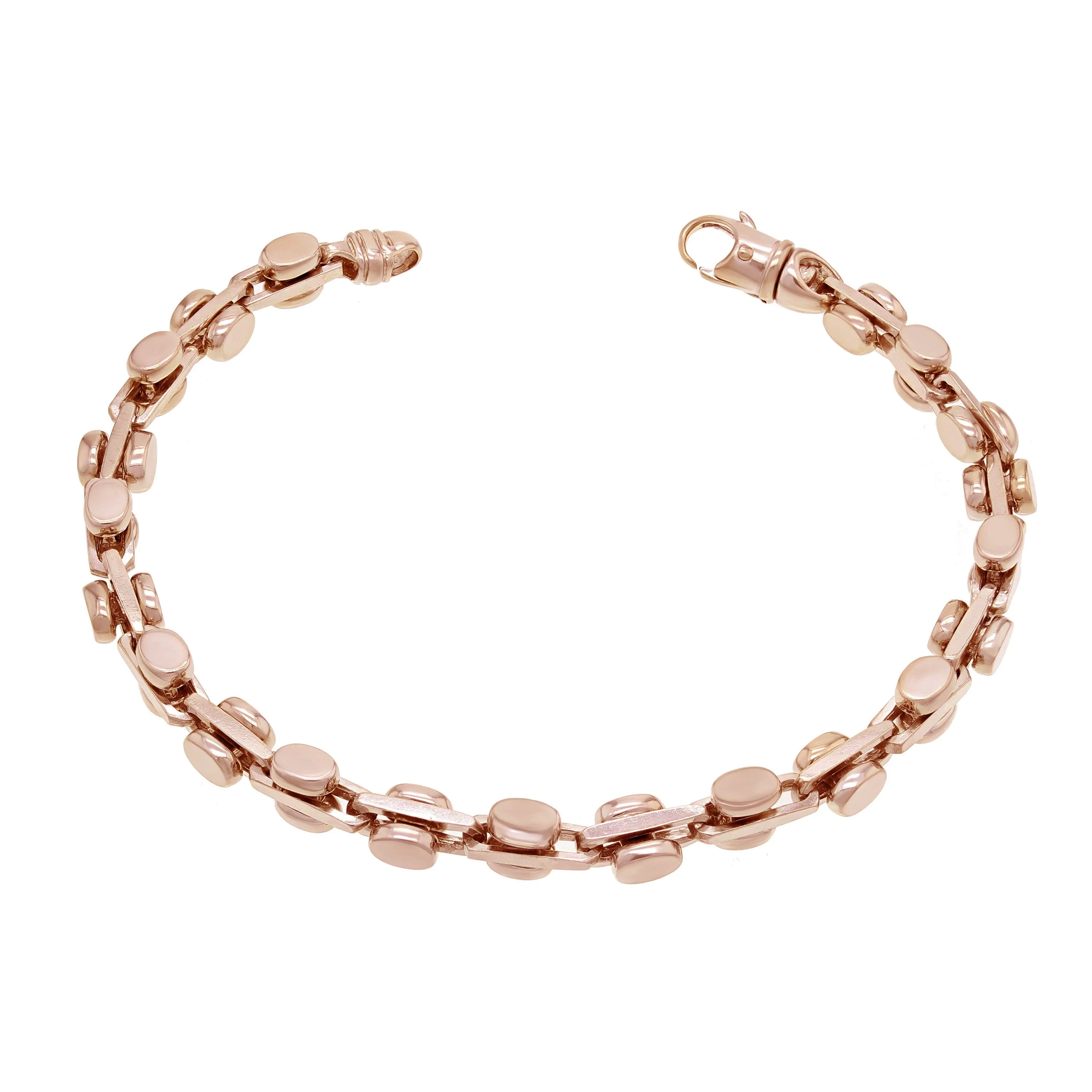 10k Yellow White or Rose Gold Solid Handmade Fashion Link Bracelet 7" - 9" 6mm