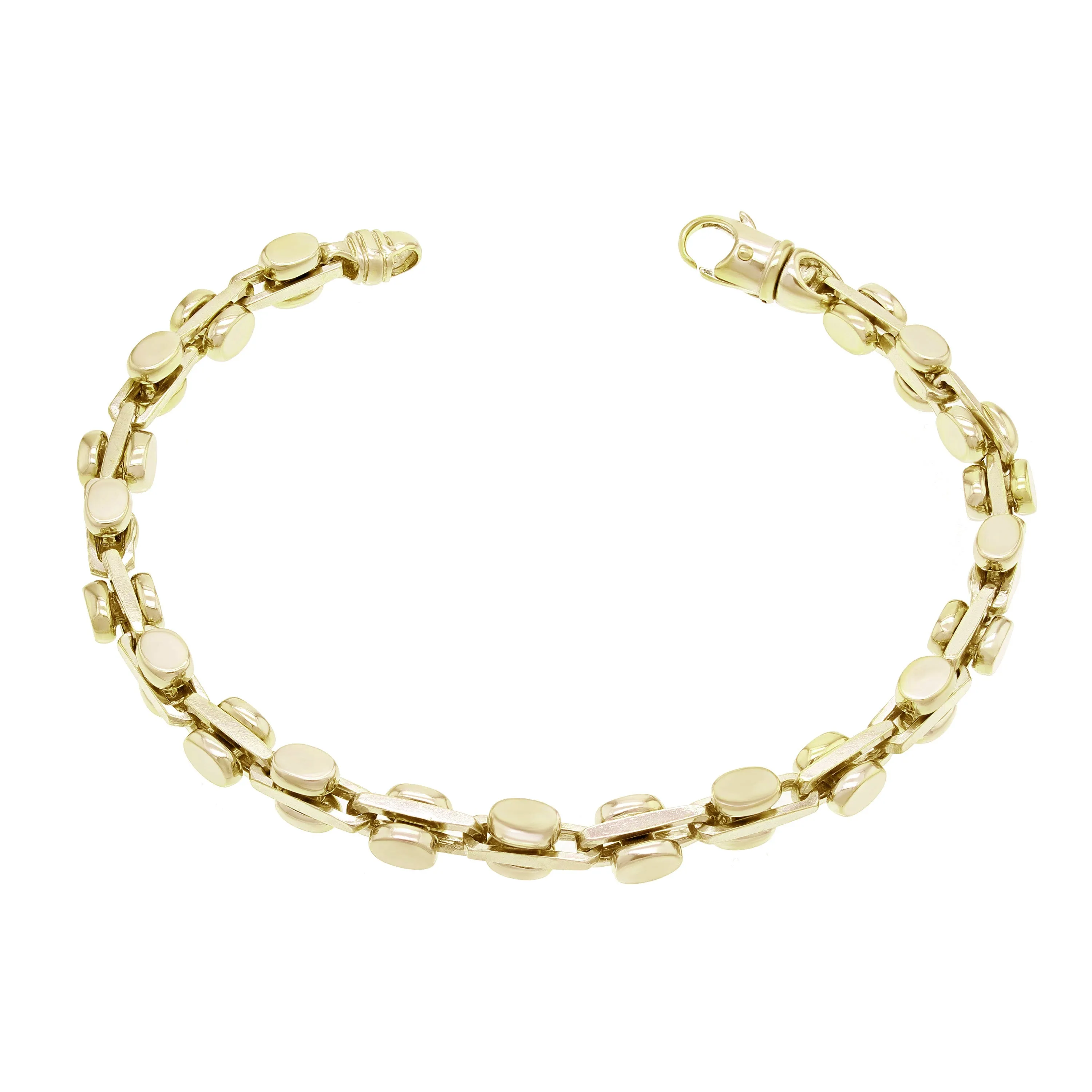10k Yellow White or Rose Gold Solid Handmade Fashion Link Bracelet 7" - 9" 6mm