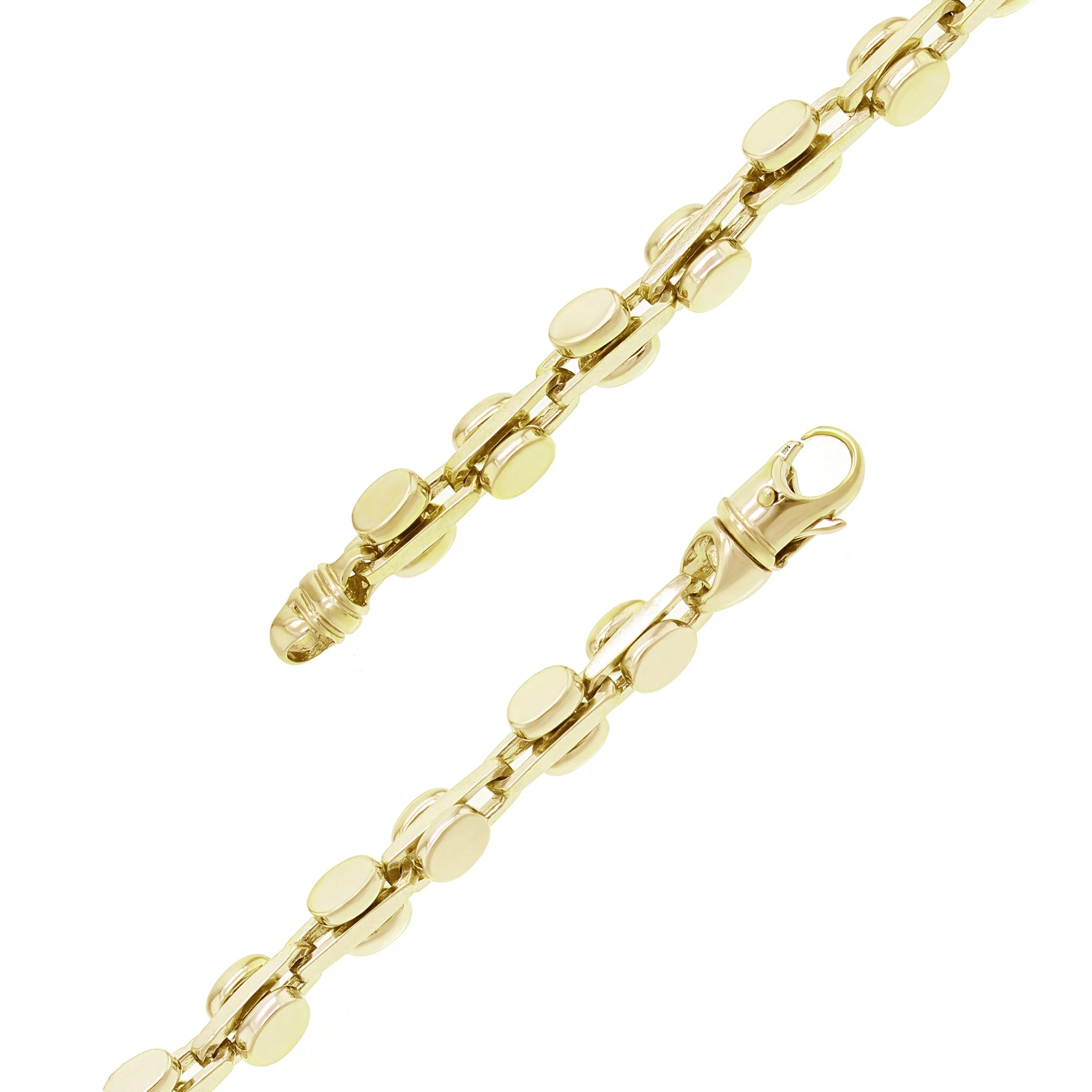 10k Yellow White or Rose Gold Solid Handmade Fashion Link Bracelet 7" - 9" 6mm