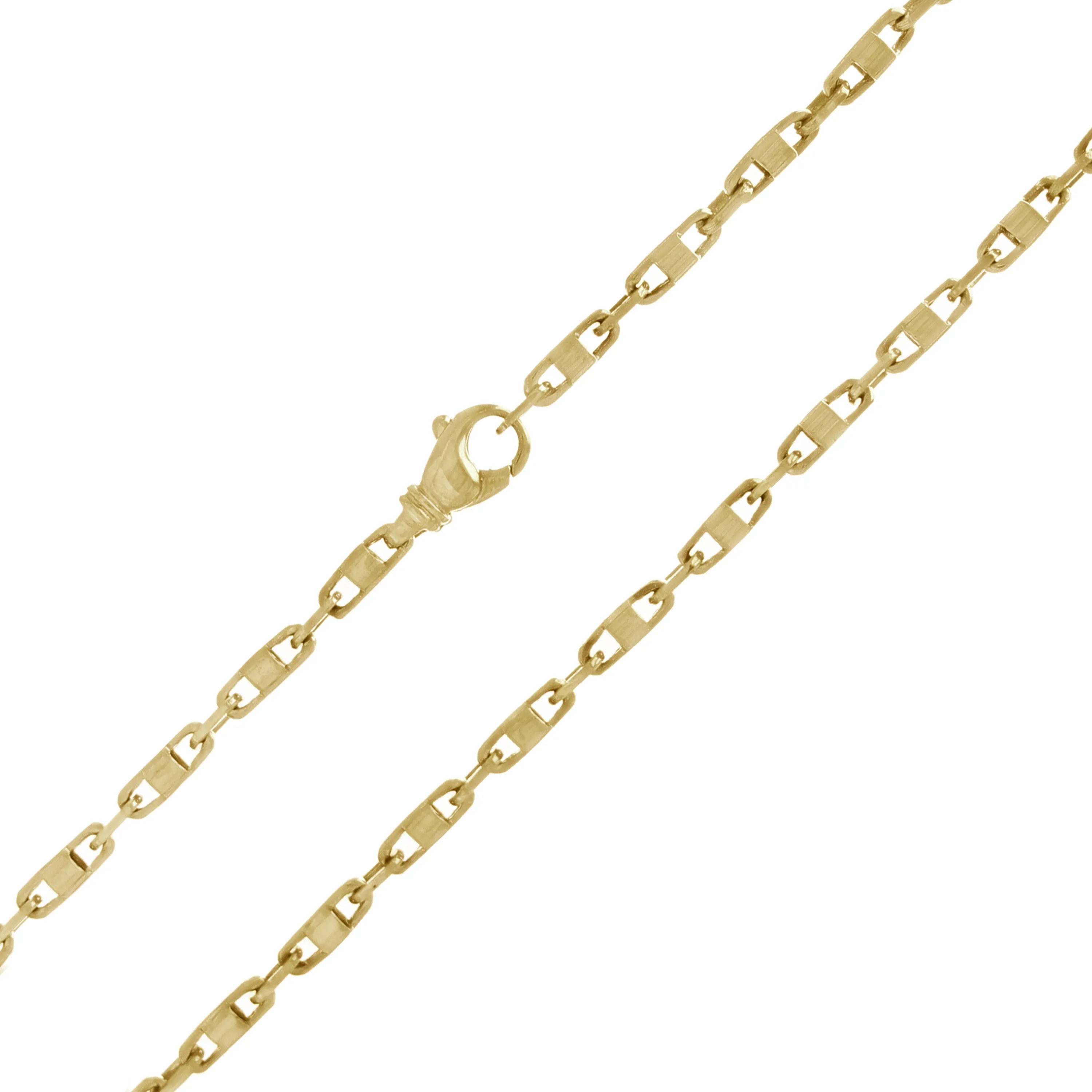 10k Yellow White or Rose Gold Solid Handmade Fashion Link Chain Bracelet 7" - 9" 4.4mm