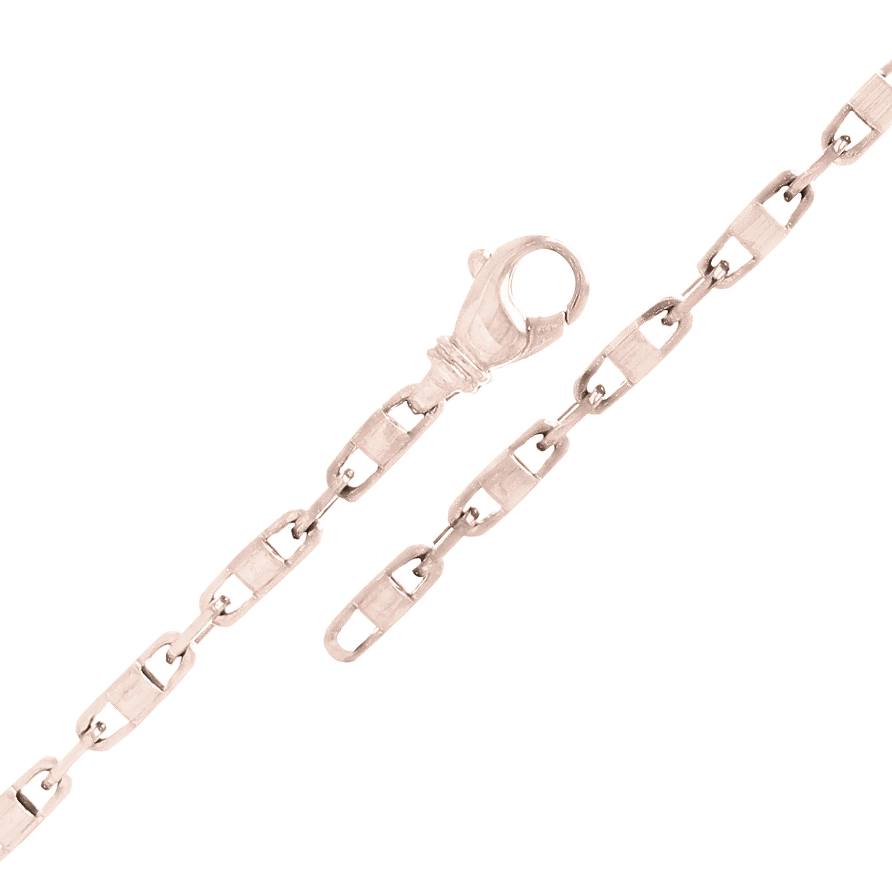 10k Yellow White or Rose Gold Solid Handmade Fashion Link Chain Bracelet 7" - 9" 4.4mm