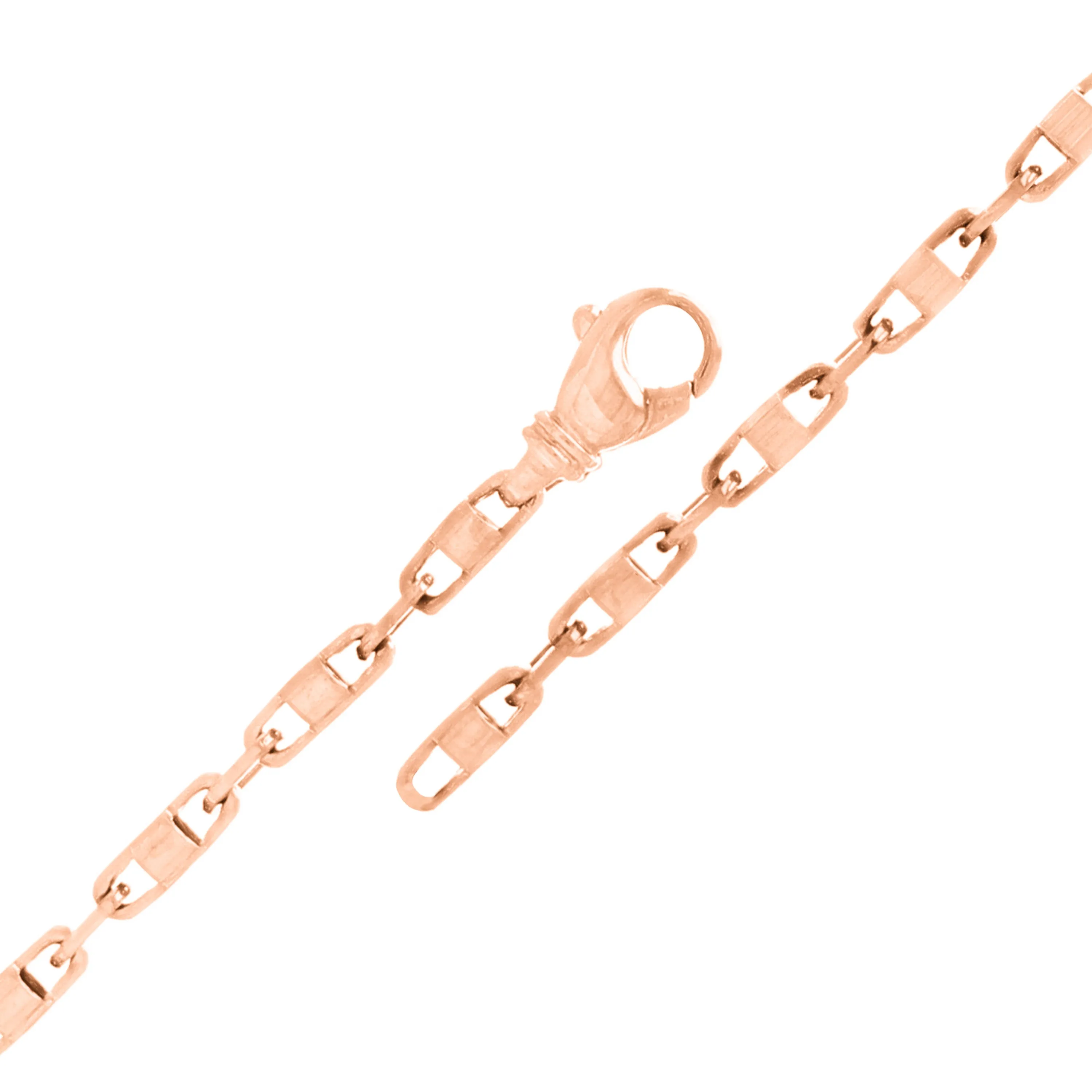 10k Yellow White or Rose Gold Solid Handmade Fashion Link Chain Bracelet 7" - 9" 4.4mm