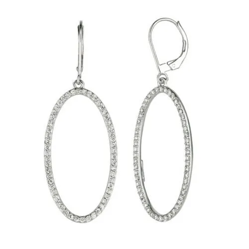 1.10 Carat Natural Diamond Earrings G SI 14K White Gold