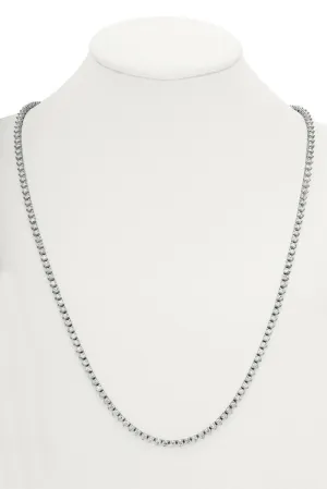 14.16 CT Natural Diamond Necklace 3 Prong G SI 36'' 289 stones 34.2 gr 14K W G