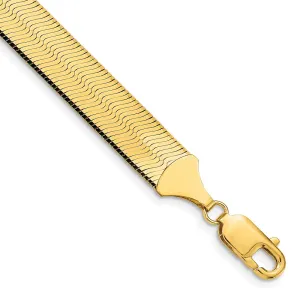 14K 7 inch 10mm Silky Herringbone with Lobster Clasp Bracelet
