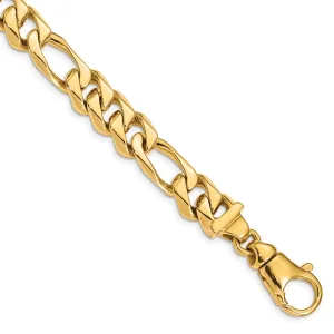 14K 8.5 inch 10.9mm Hand Polished Fancy Link with Fancy Lobster Clasp Bracelet