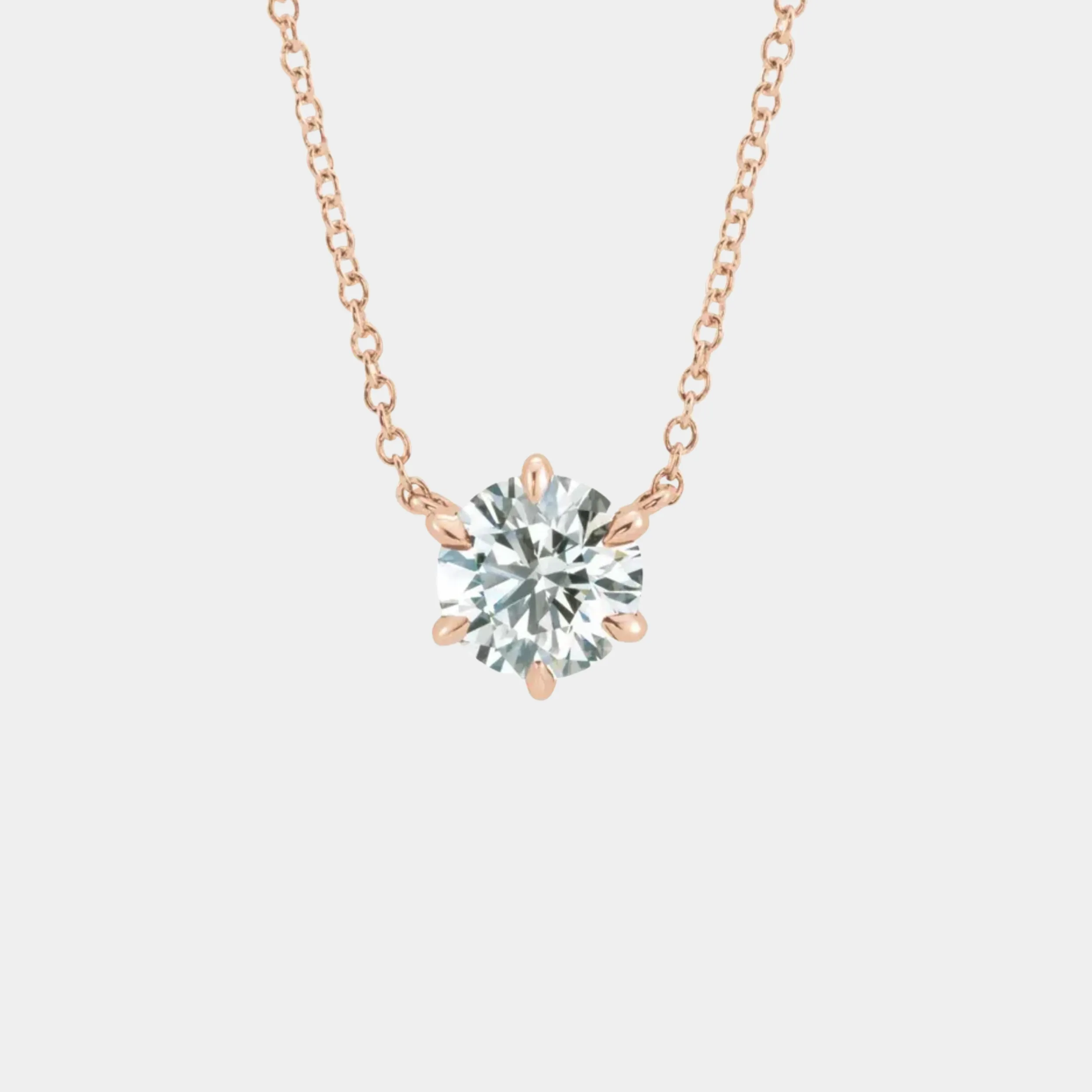 14K Diamond Solitaire Necklace