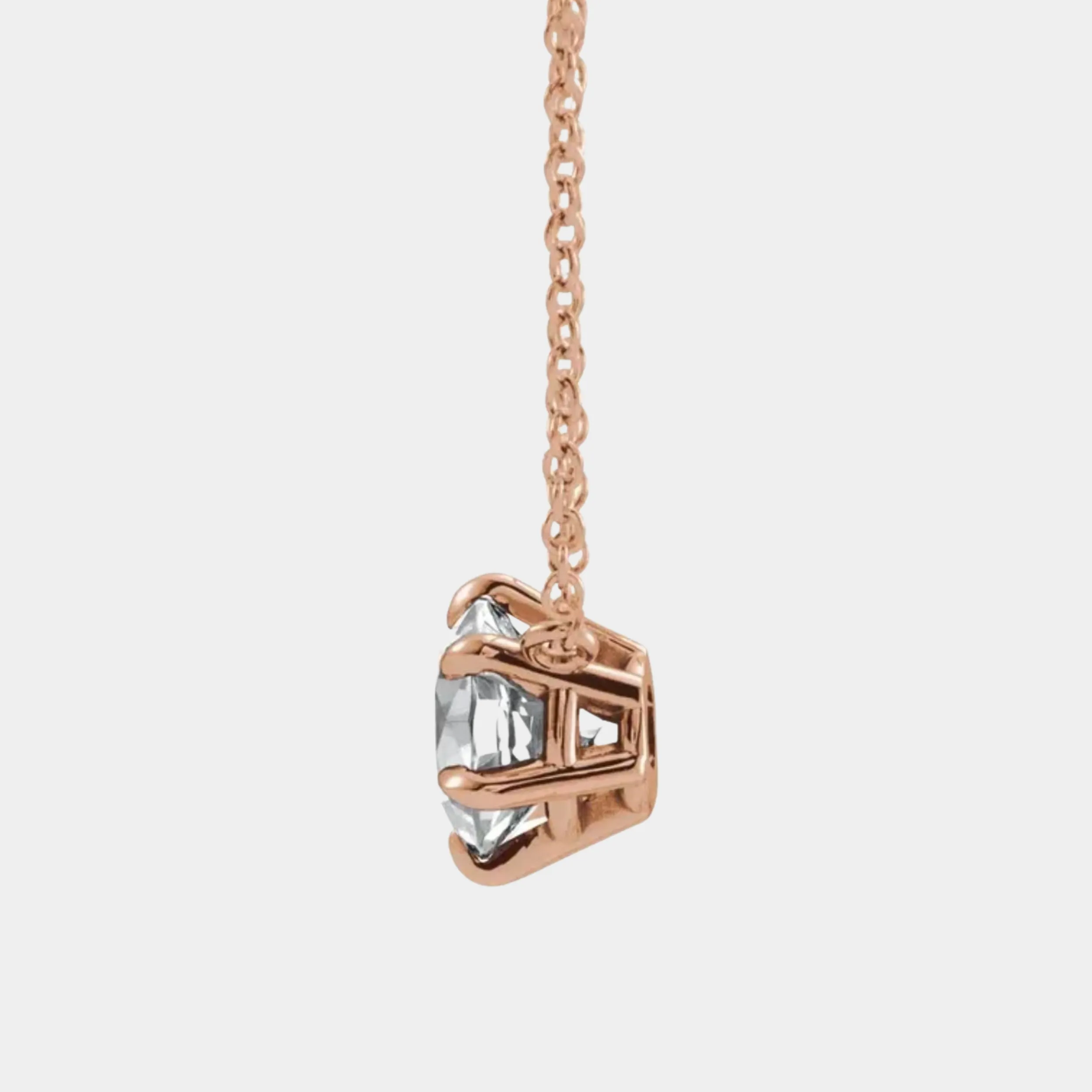 14K Diamond Solitaire Necklace
