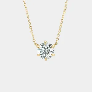 14K Diamond Solitaire Necklace