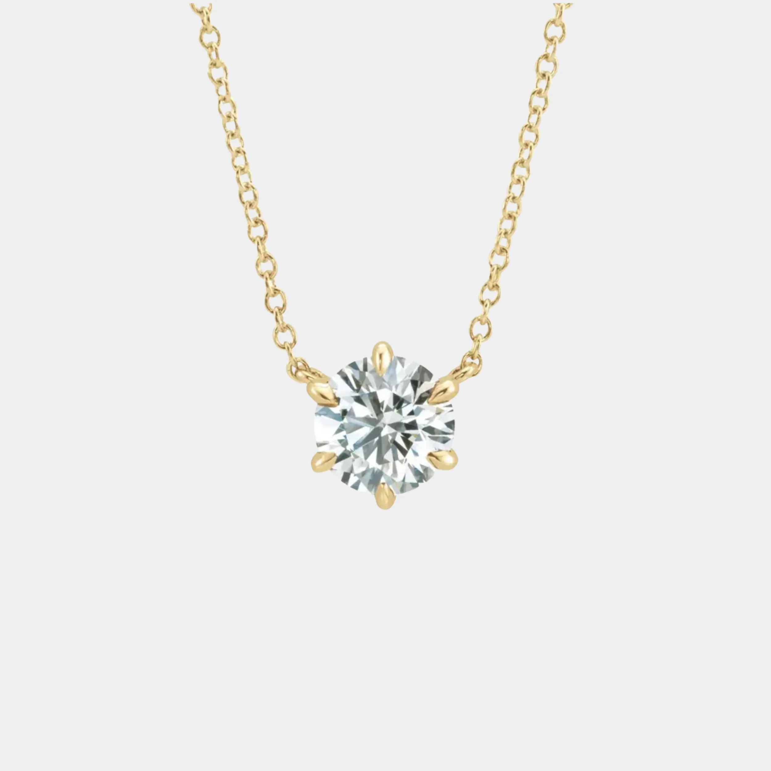 14K Diamond Solitaire Necklace