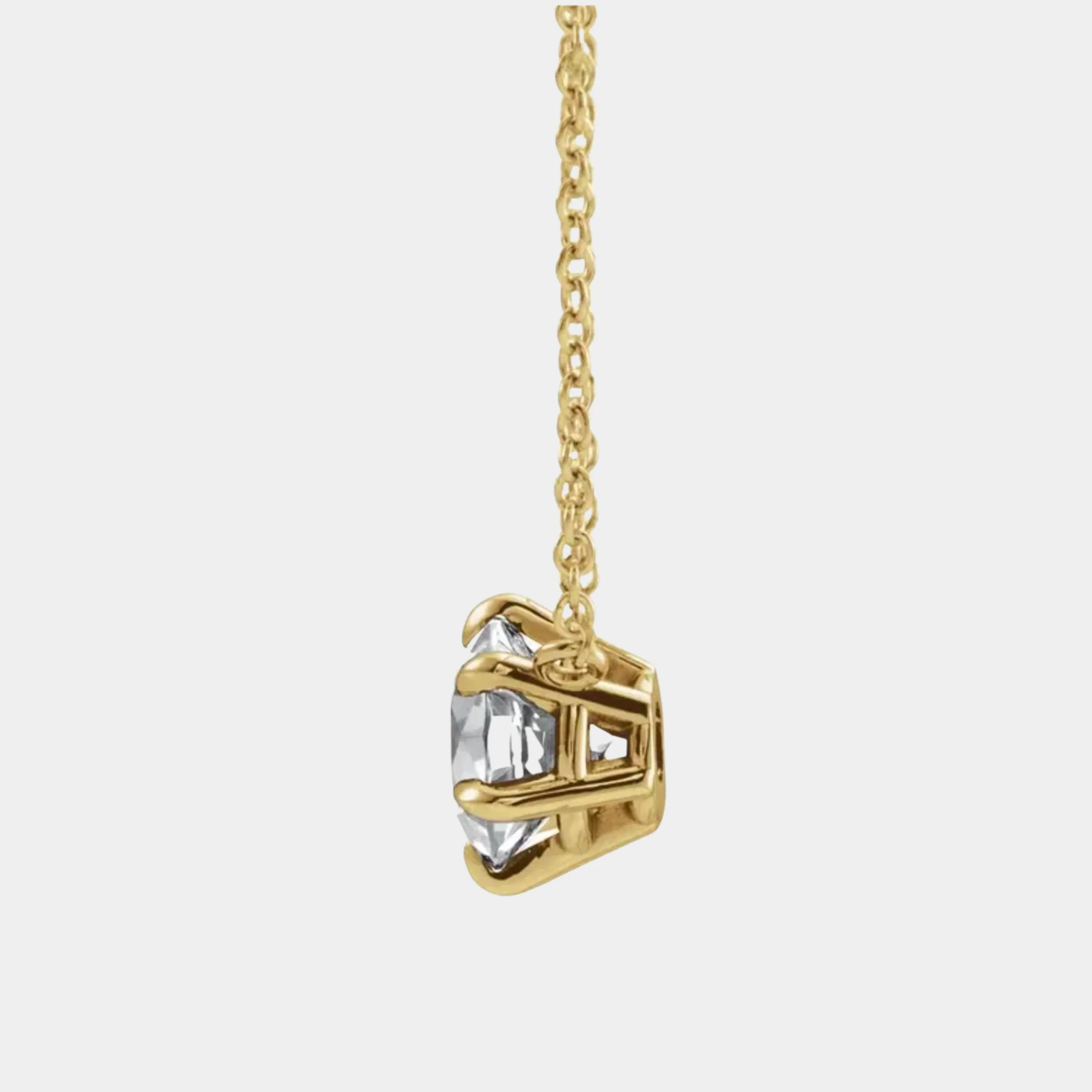 14K Diamond Solitaire Necklace